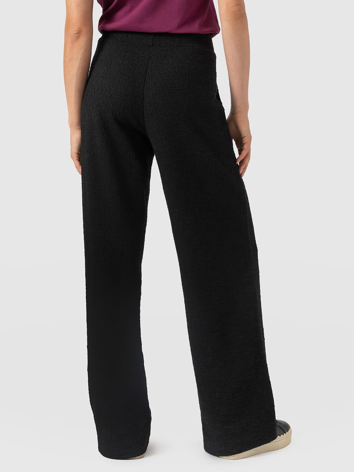 Pantalón de pernera ancha Keller — Bouclé negro — vista 5