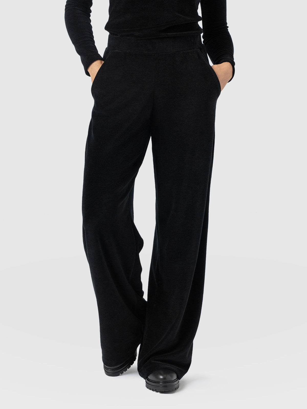 Pantalón de pernera ancha Keller — Terciopelo negro — vista 2