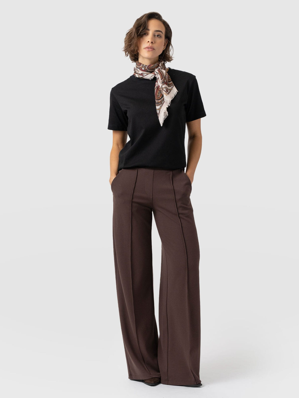 Pantalón de pernera ancha Keller — Marrón — vista 1