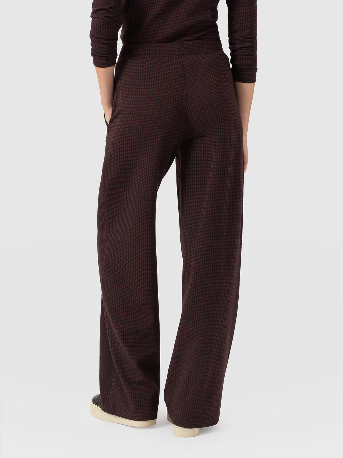 Pantalón de pernera ancha Keller — Minipata de gallo burdeos — vista 6