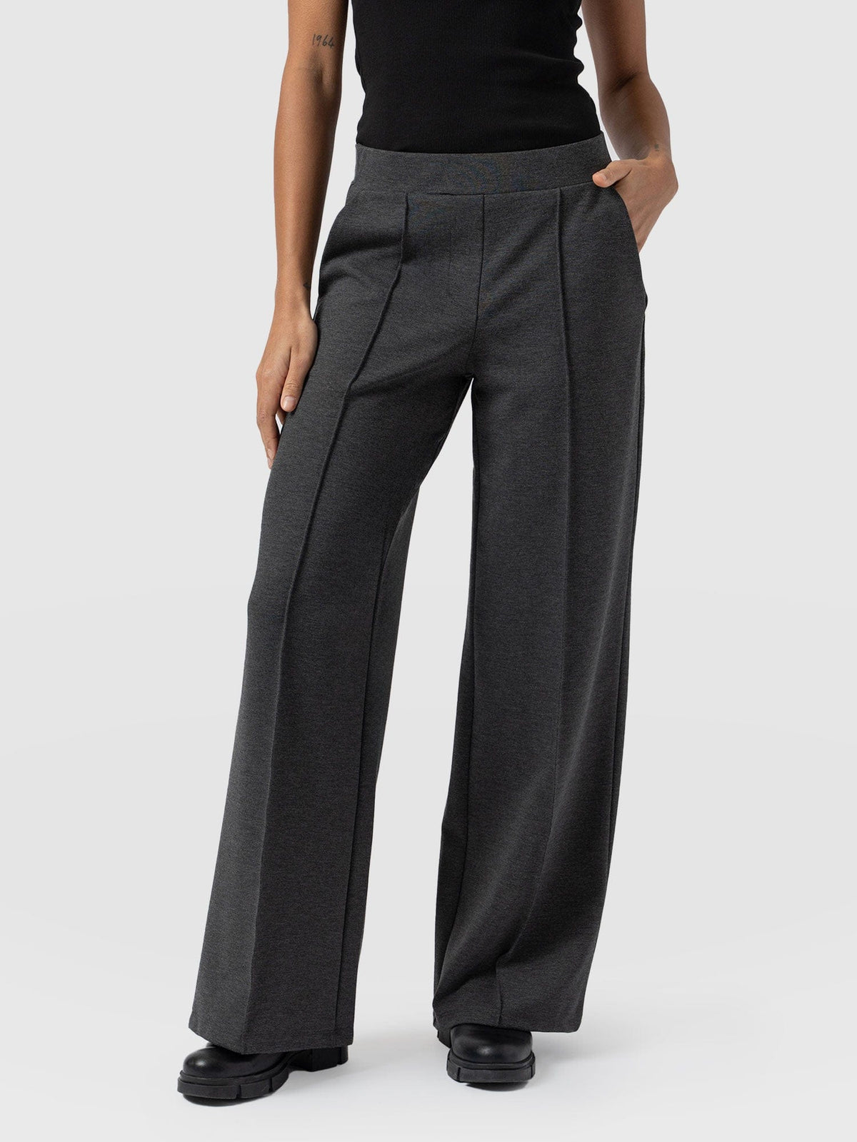 Pantalón de pernera ancha Keller — Gris carbón — vista 2