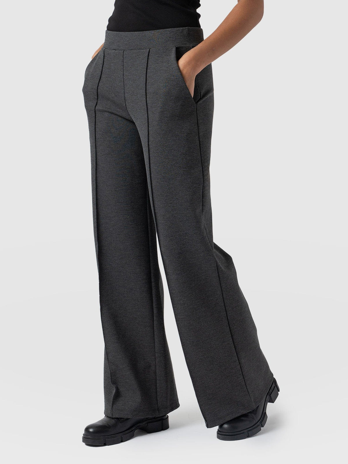 Pantalón de pernera ancha Keller — Gris carbón — vista 5