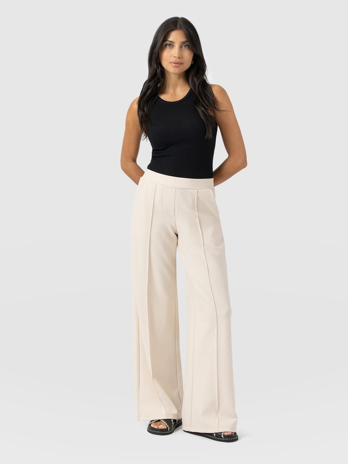 Pantalón de pernera ancha Keller — Crema — vista 1