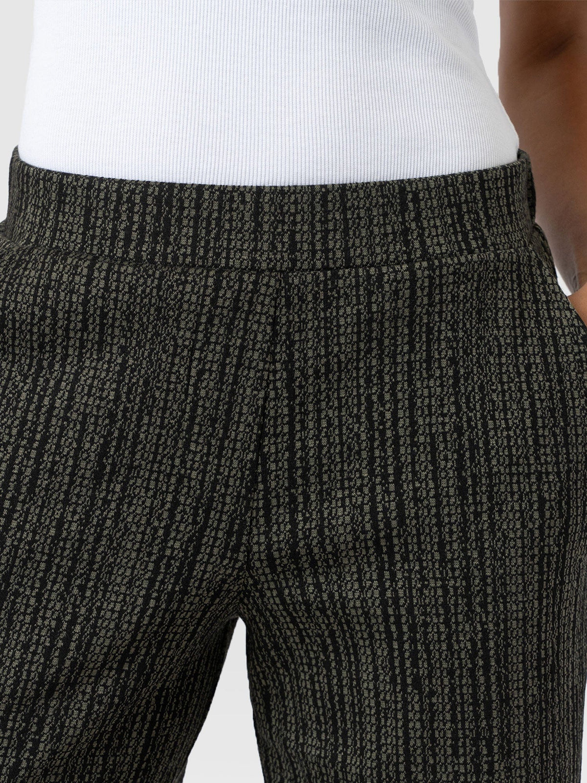 Pantalón de pernera ancha Keller — Estampado píxel verde — vista 3