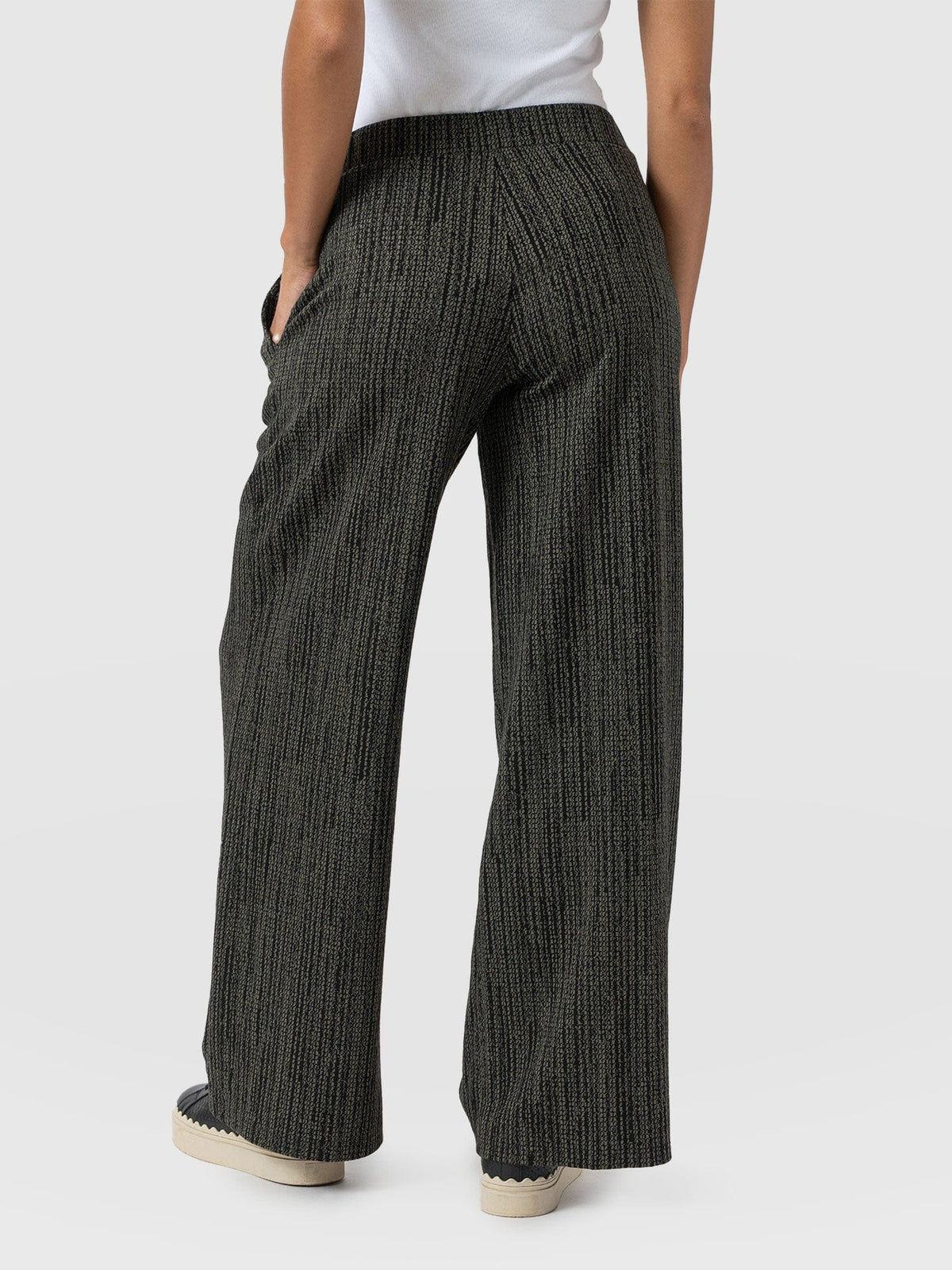 Pantalón de pernera ancha Keller — Estampado píxel verde — vista 6