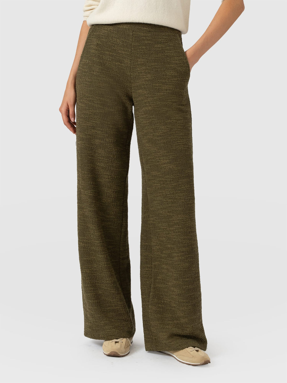 Pantalón de pernera ancha Keller — Bouclé caqui — vista 2