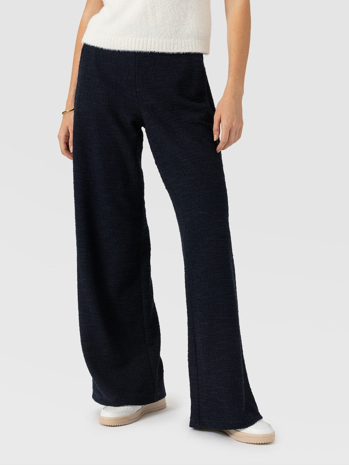 Pantalón de pernera ancha Keller — Bouclé azul marino — vista 6