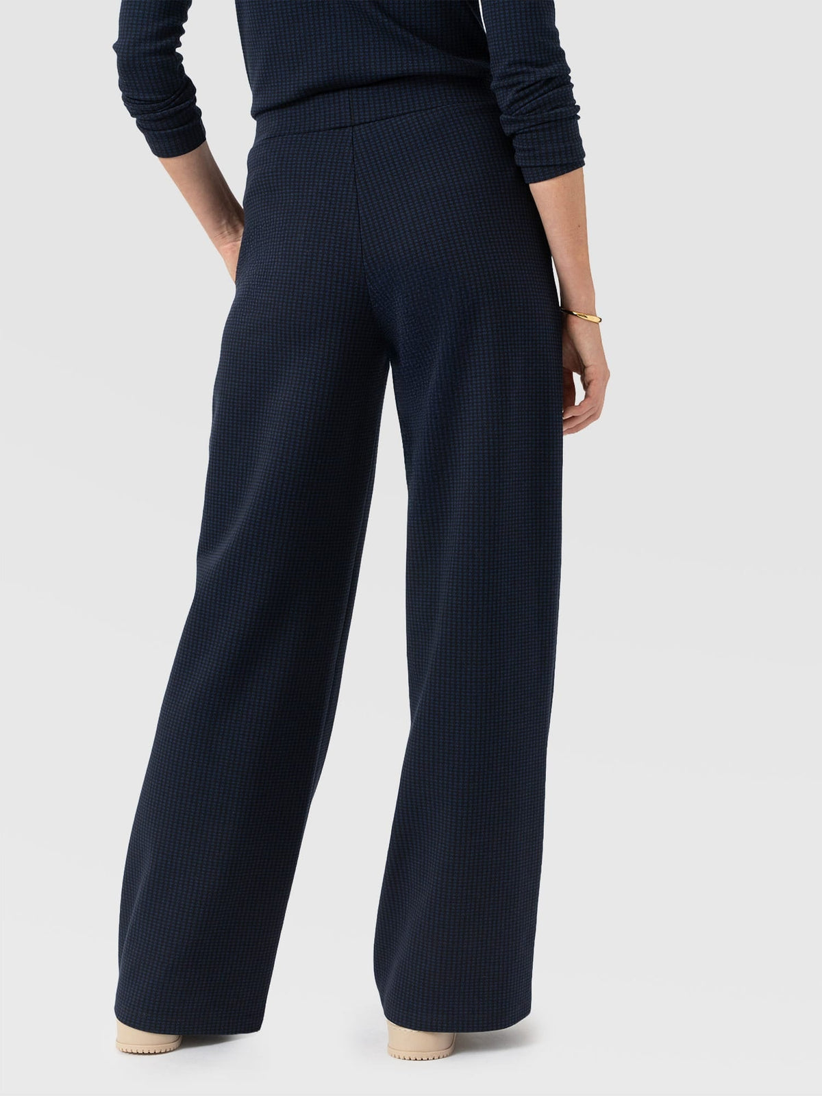 Pantalón de pernera ancha Keller — Minipata de gallo azul marino — vista 6