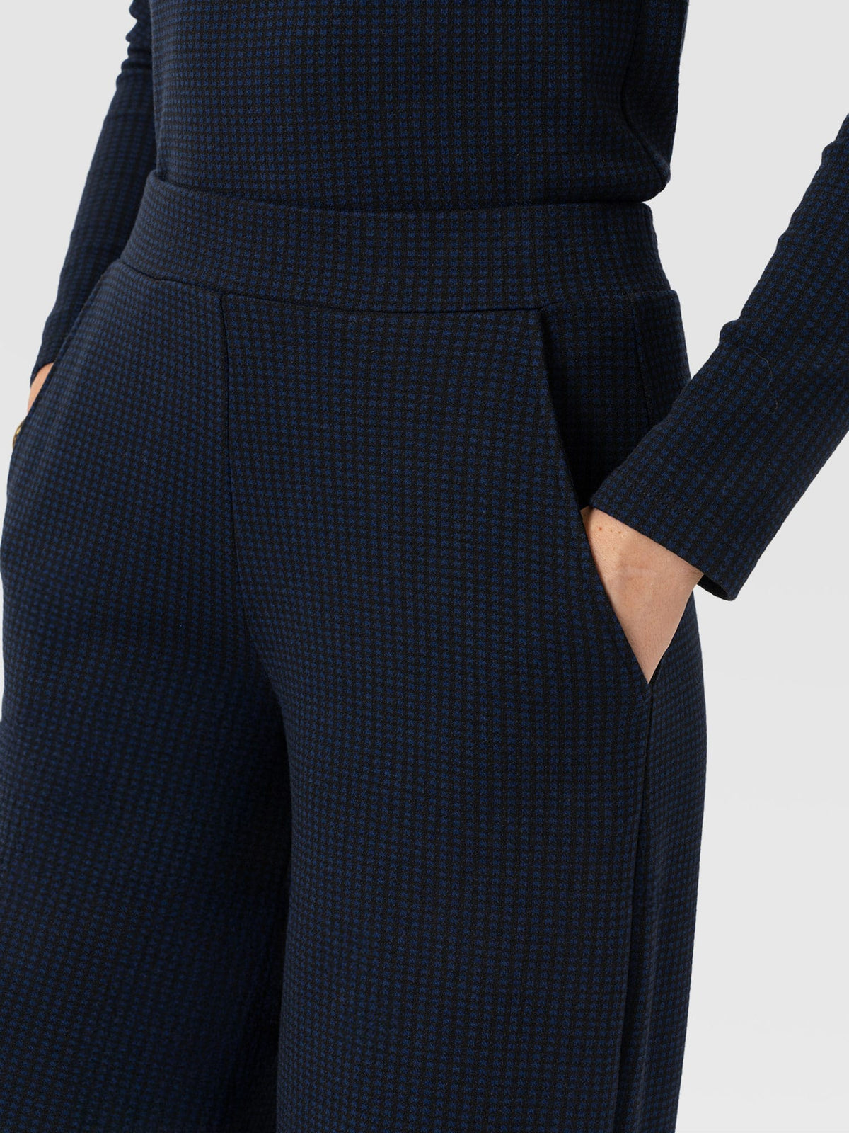 Pantalón de pernera ancha Keller — Minipata de gallo azul marino — vista 5