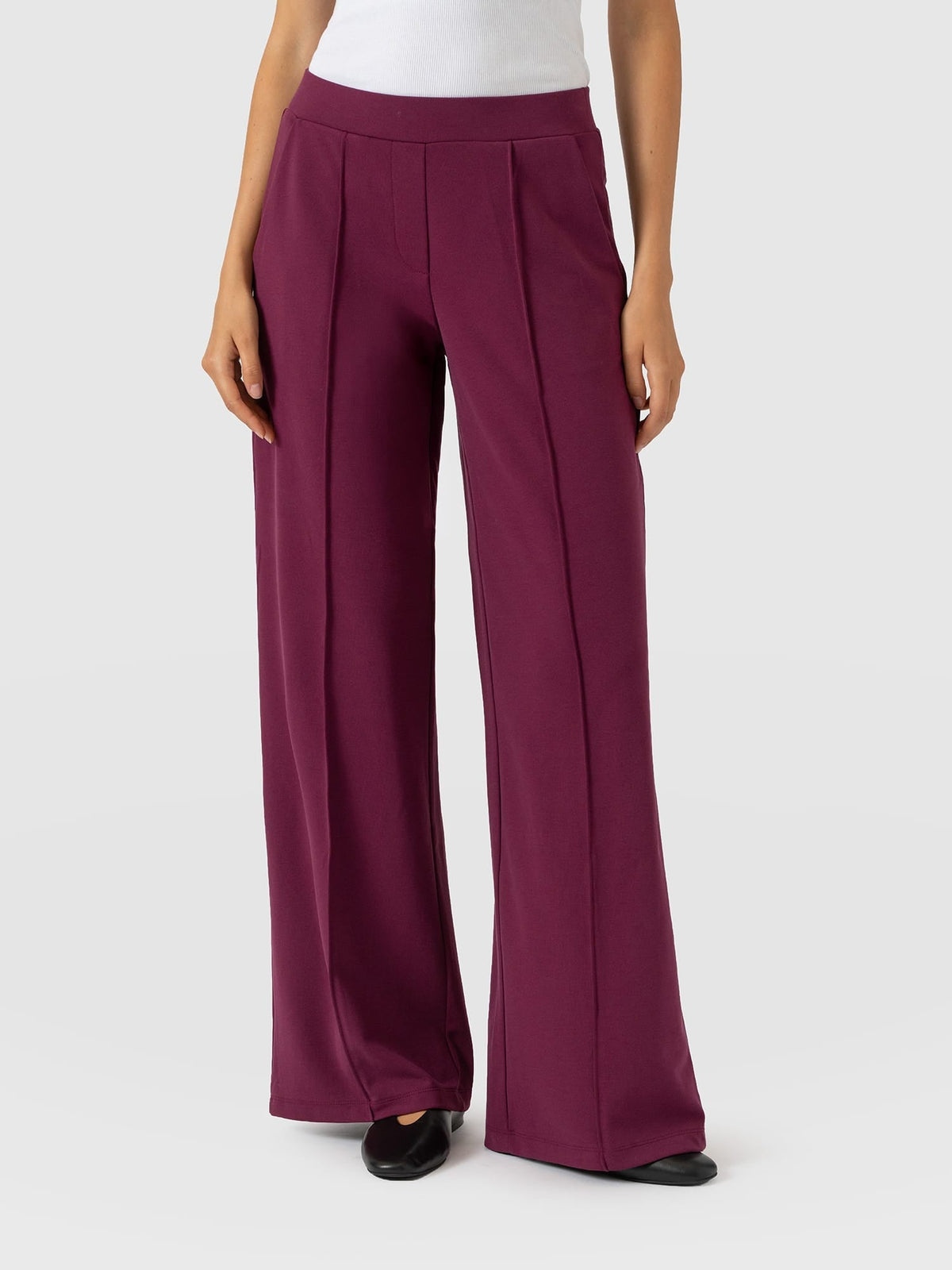Pantalón de pernera ancha Keller — Ciruela — vista 2