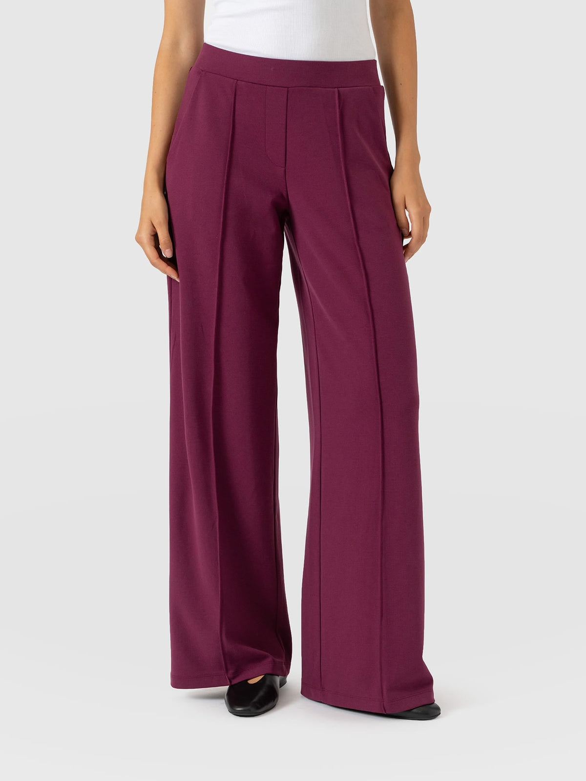 Pantalón de pernera ancha Keller — Ciruela — vista 4