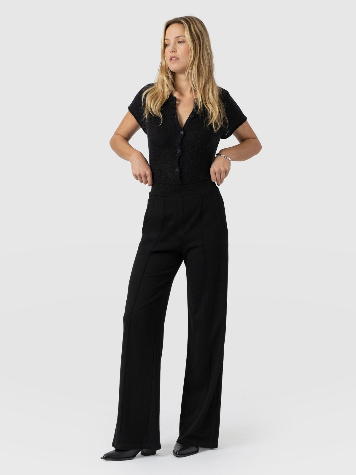 Pantalón de pernera ancha Keller — Negro — vista 2