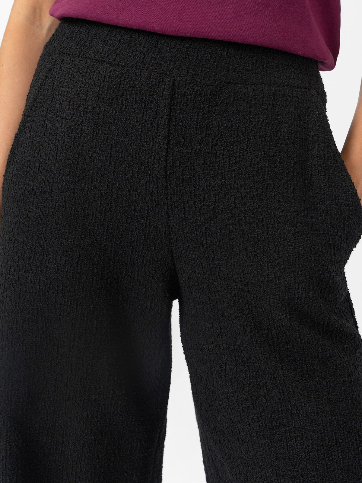 Pantalón de pernera ancha Keller — Bouclé negro — vista 6