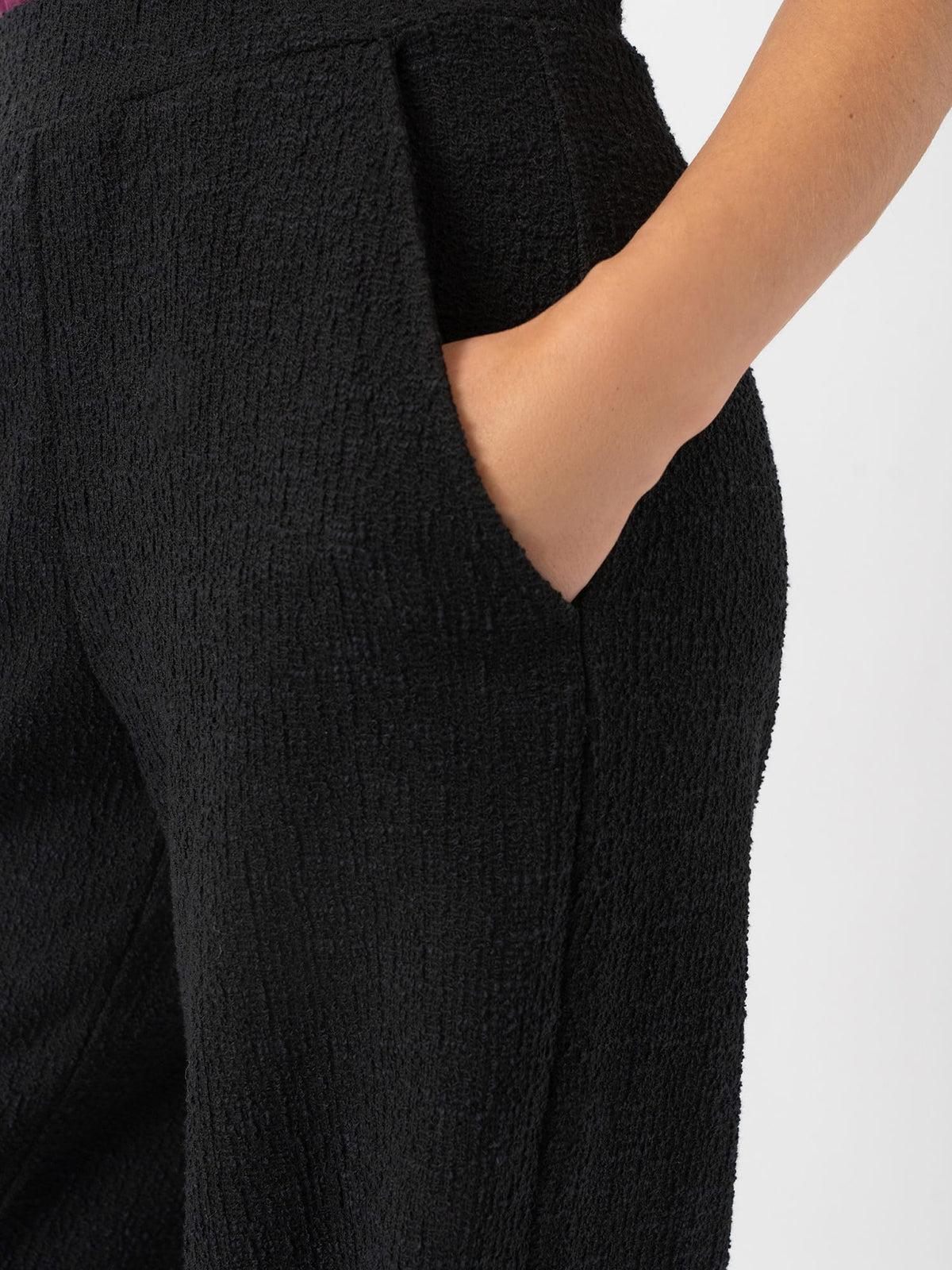 Pantalón de pernera ancha Keller — Bouclé negro — vista 4