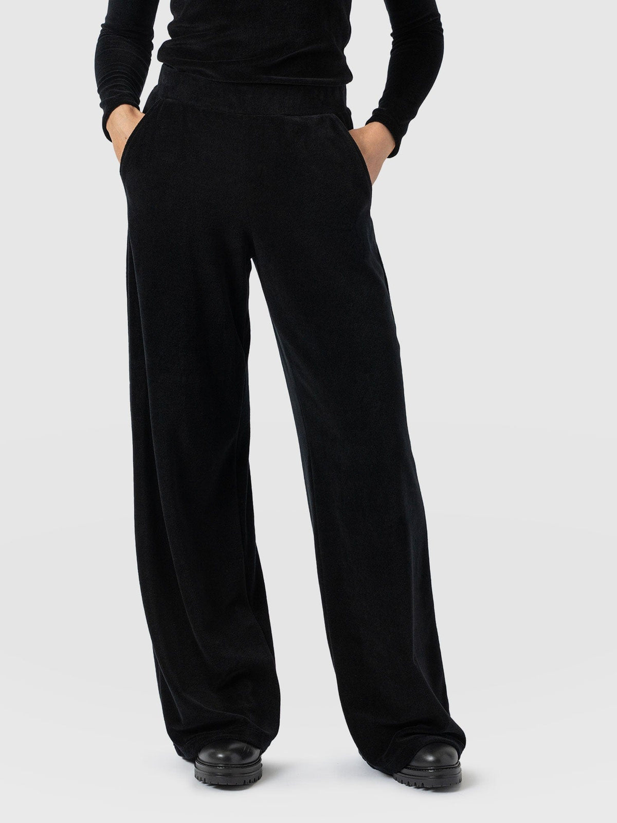 Pantalón de pernera ancha Keller — Terciopelo negro — vista 4