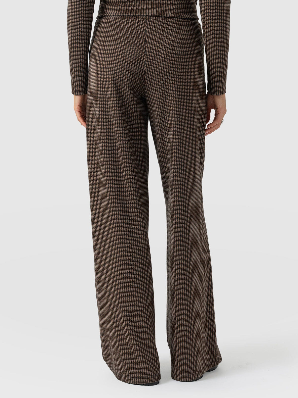 Pantalón de pernera ancha Keller — Minipata de gallo marrón — vista 6