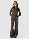 Pantalón de pernera ancha Keller — Minipata de gallo marrón — vista 1