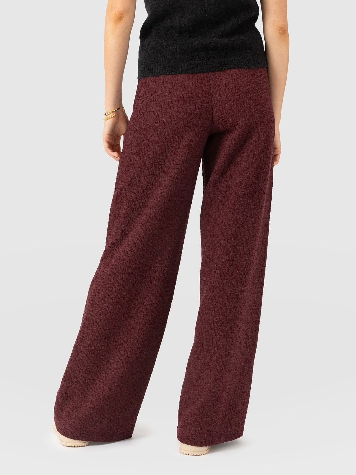 Pantalón de pernera ancha Keller — Bouclé burdeos — vista 5