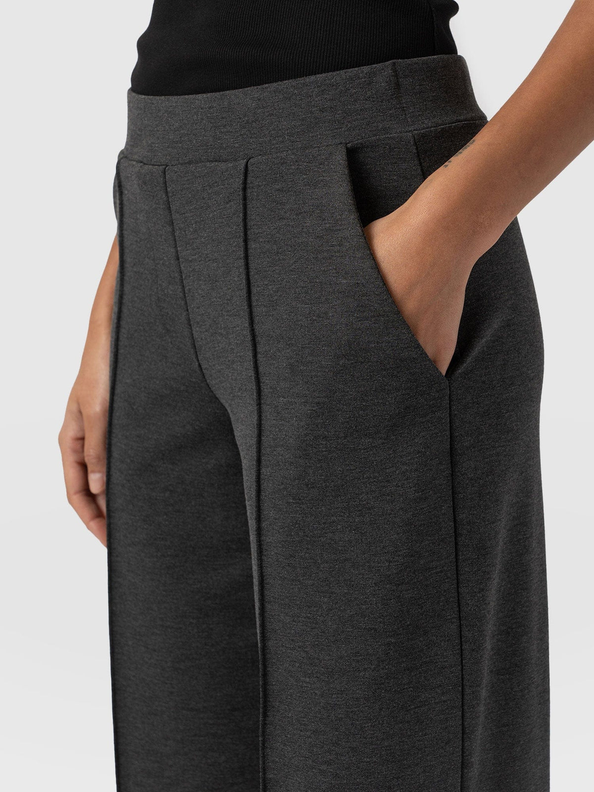 Pantalón de pernera ancha Keller — Gris carbón — vista 4