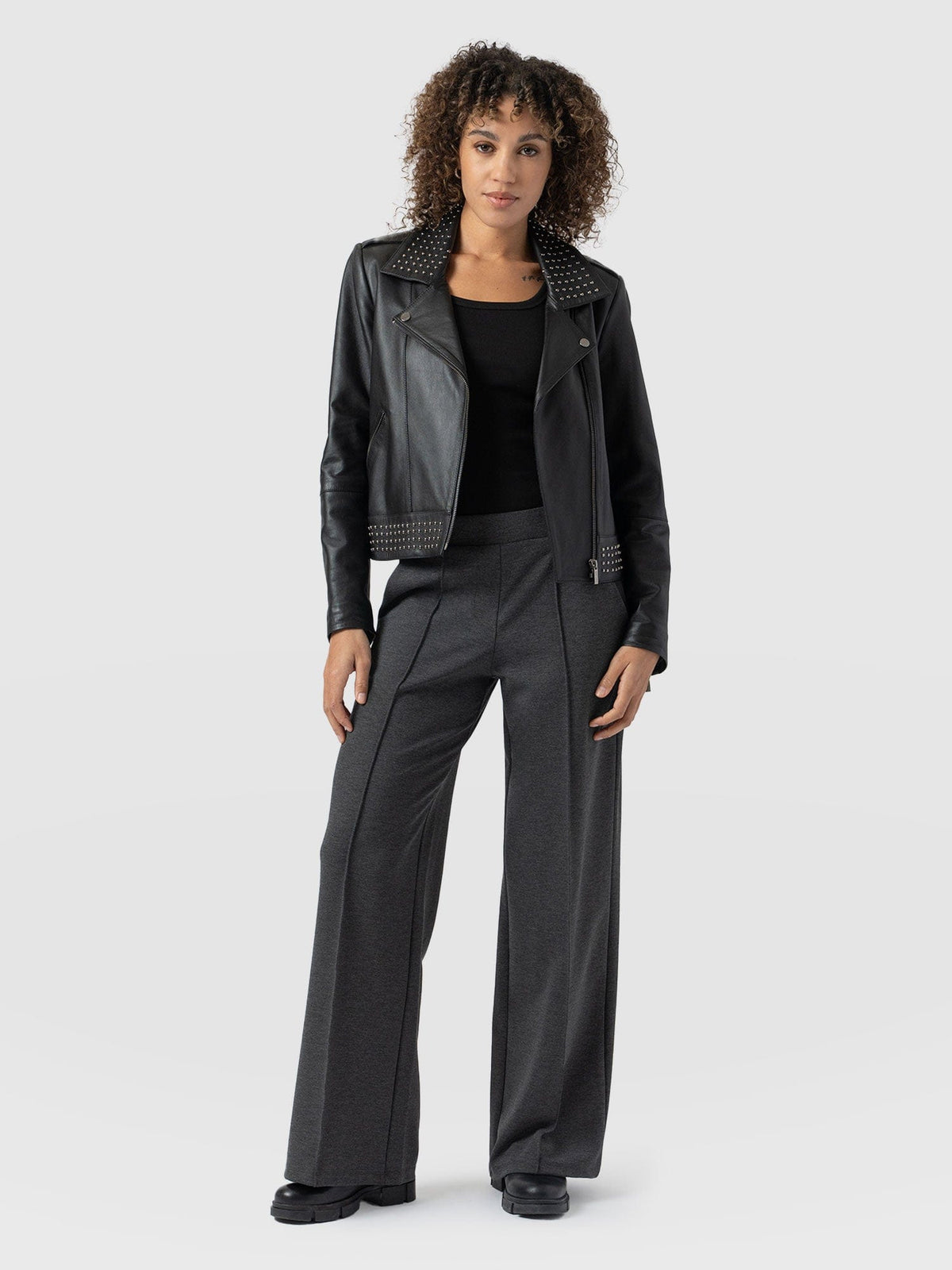 Pantalón de pernera ancha Keller — Gris carbón — vista 3