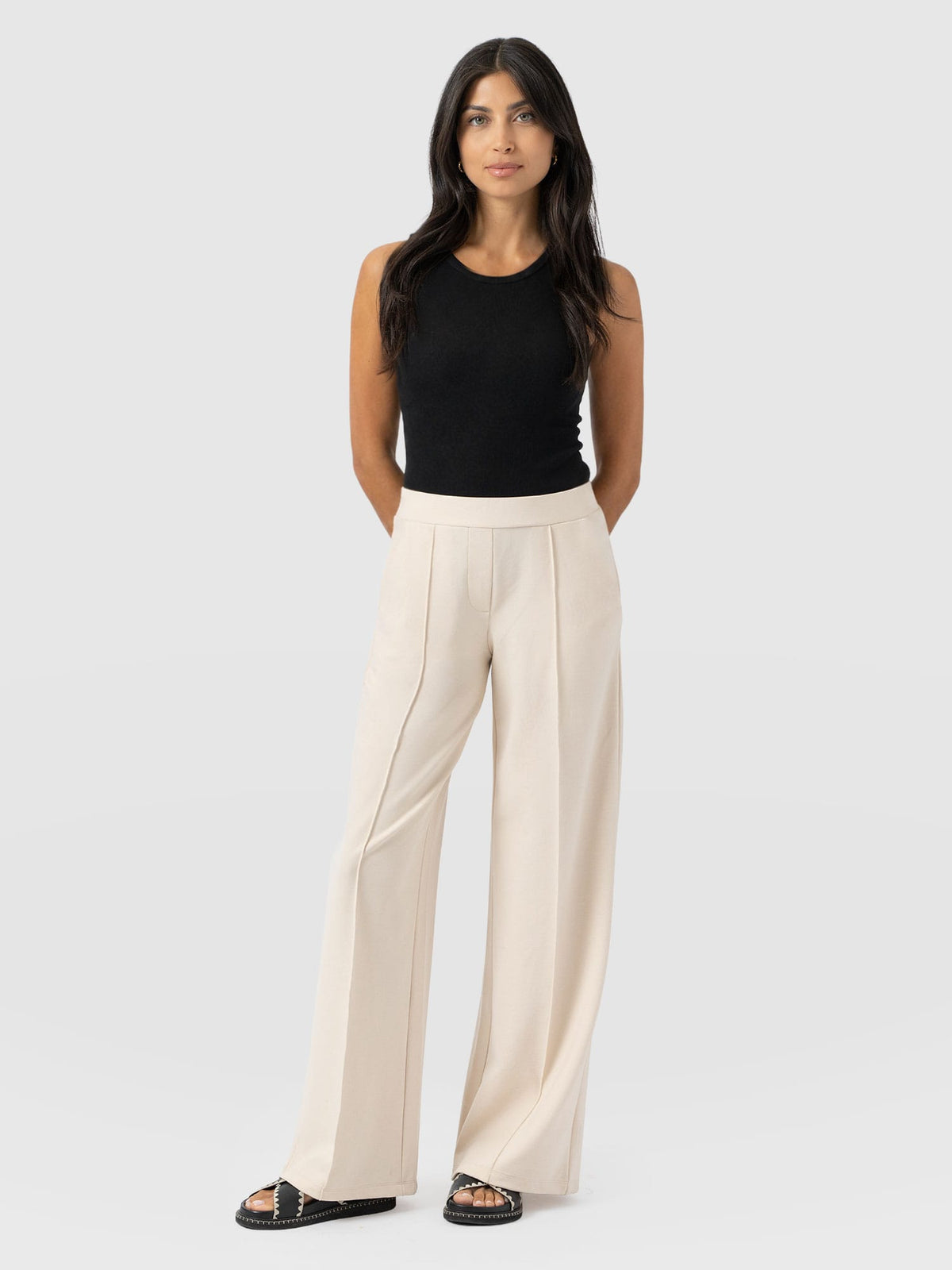Pantalón de pernera ancha Keller — Crema — vista 3