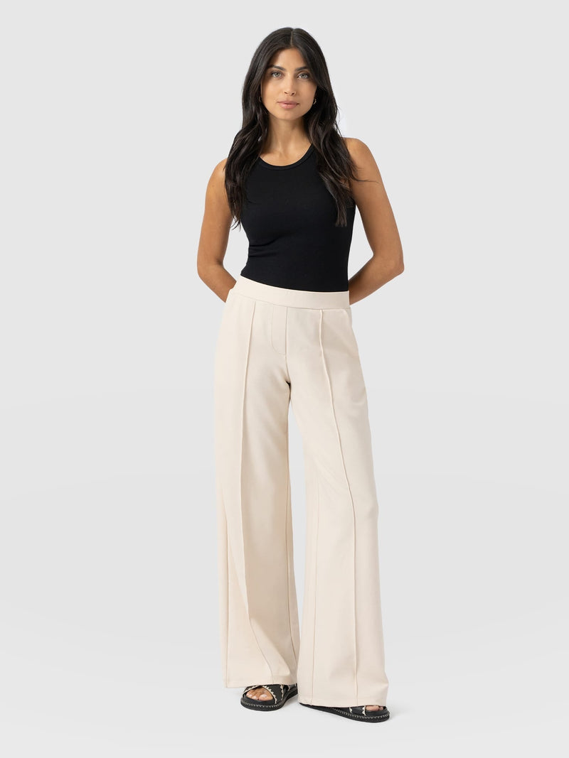 Pantalón de pernera ancha Keller — Crema — vista 1