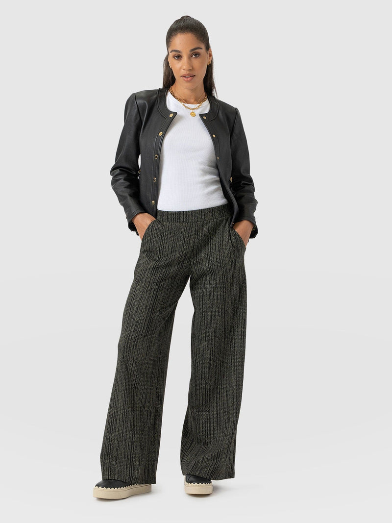 Pantalón de pernera ancha Keller — Estampado píxel verde — vista 1