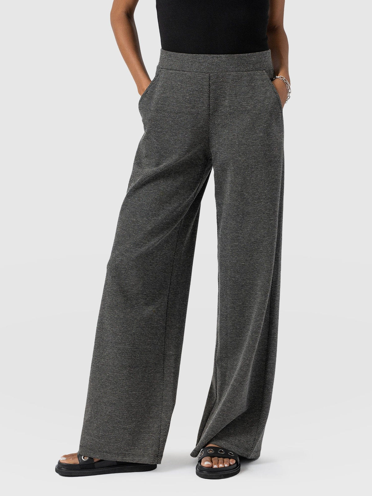 Pantalón de pernera ancha Keller — Sarga gris — vista 2