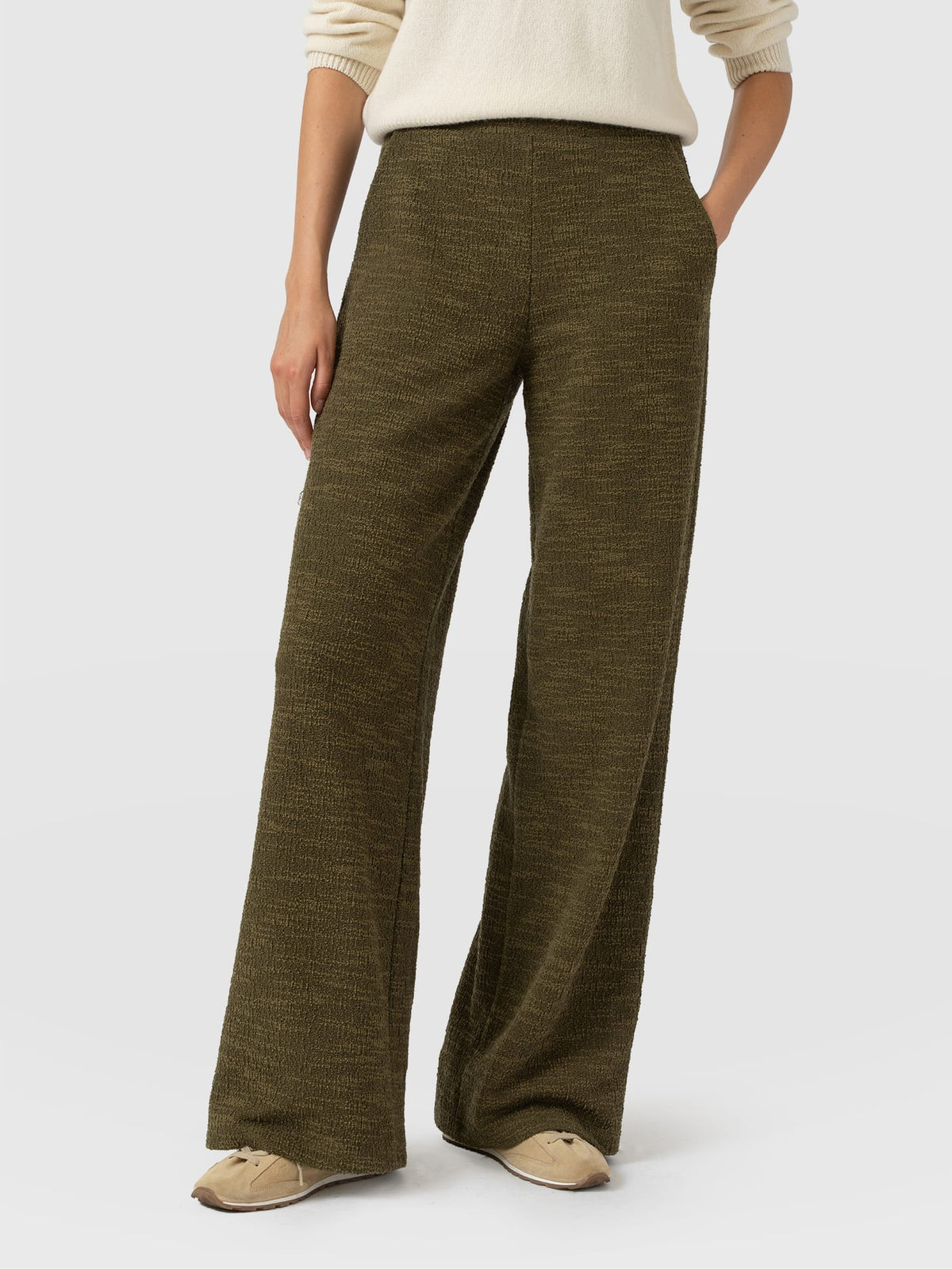 Pantalón de pernera ancha Keller — Bouclé caqui — vista 4