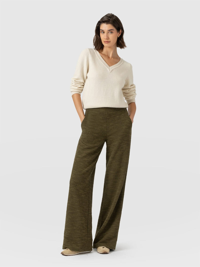 Pantalón de pernera ancha Keller — Bouclé caqui — vista 1