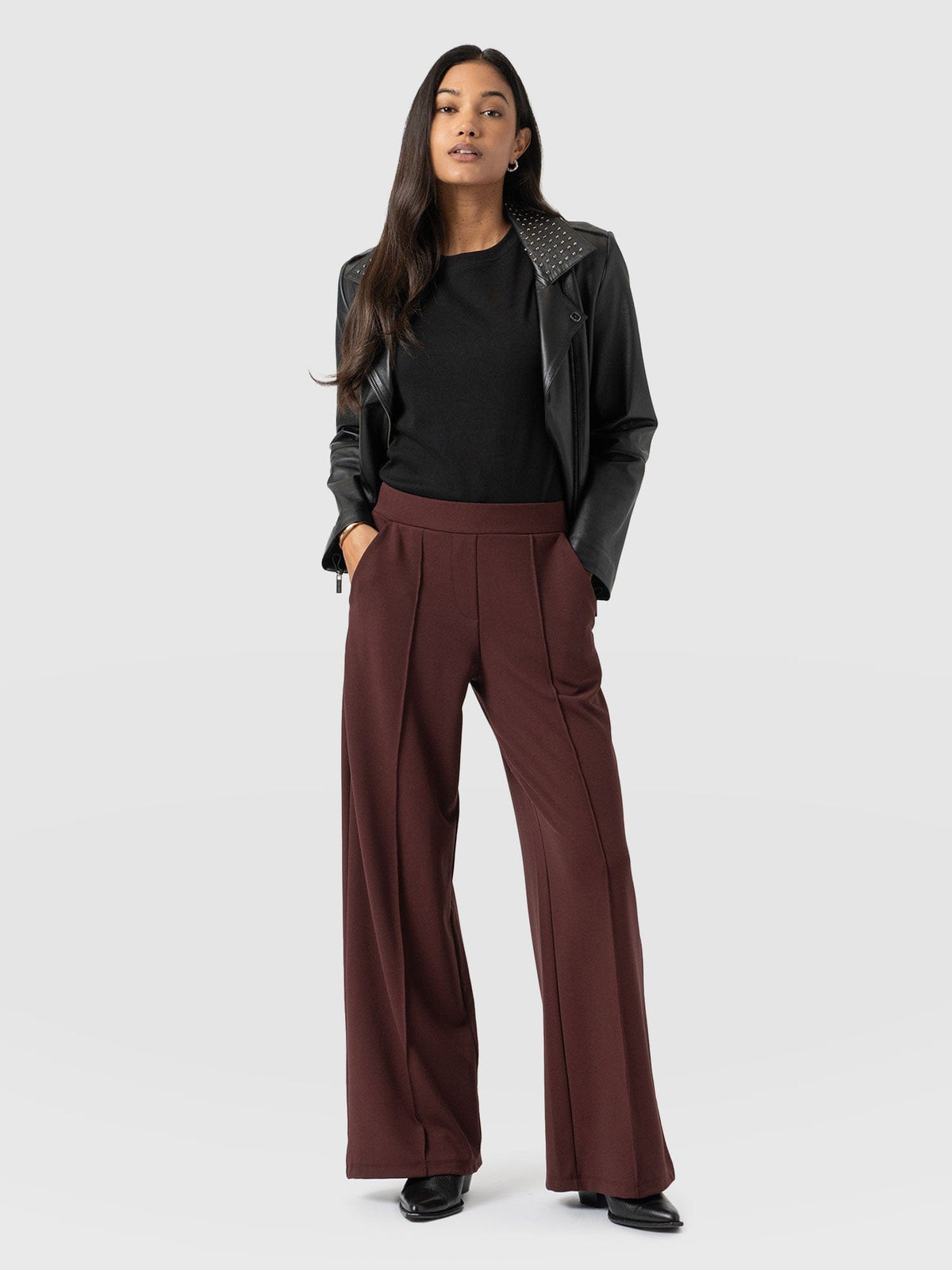 Pantalón de pernera ancha Keller — Granate — vista 5