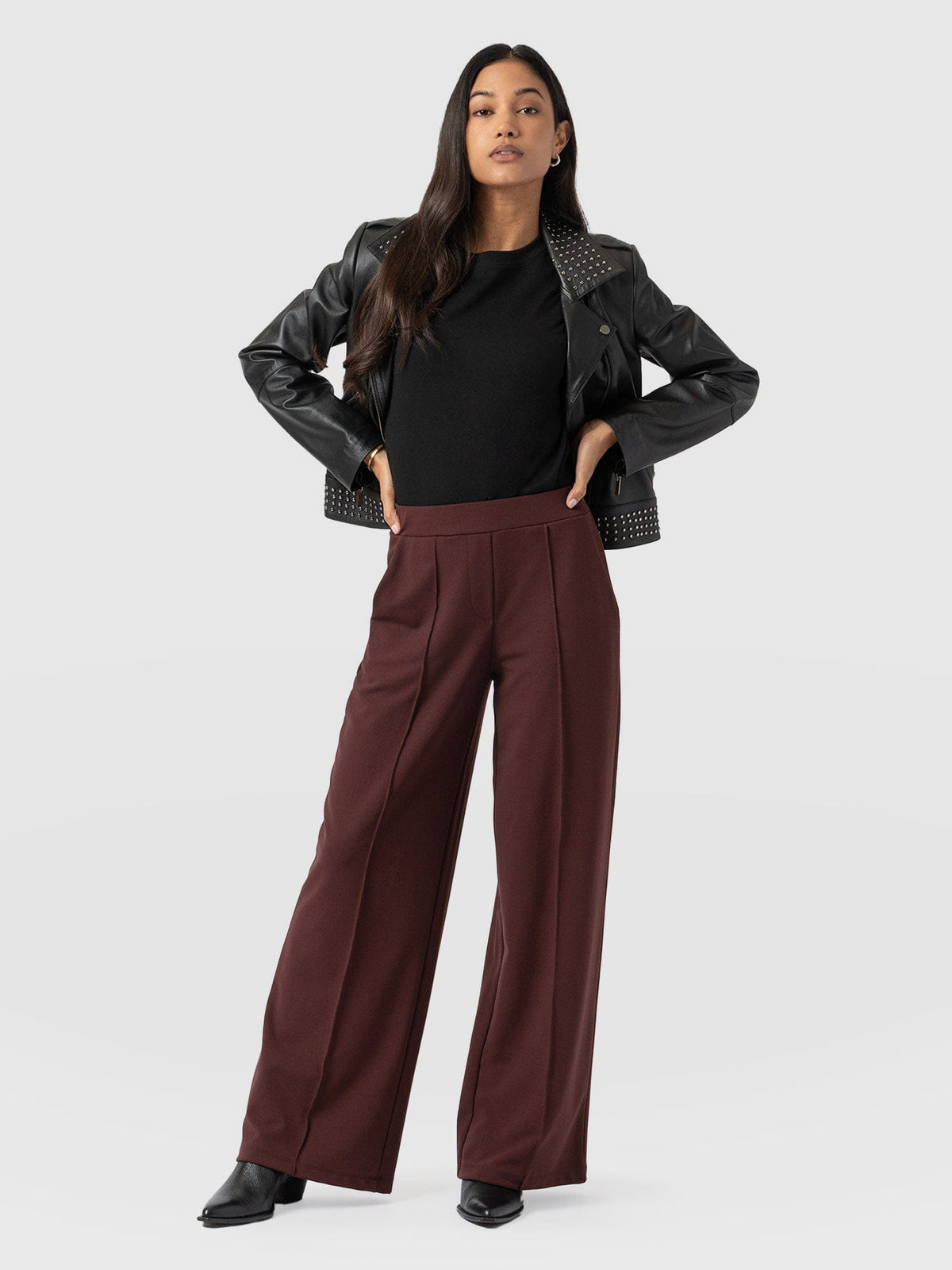Pantalón de pernera ancha Keller — Granate — vista 1