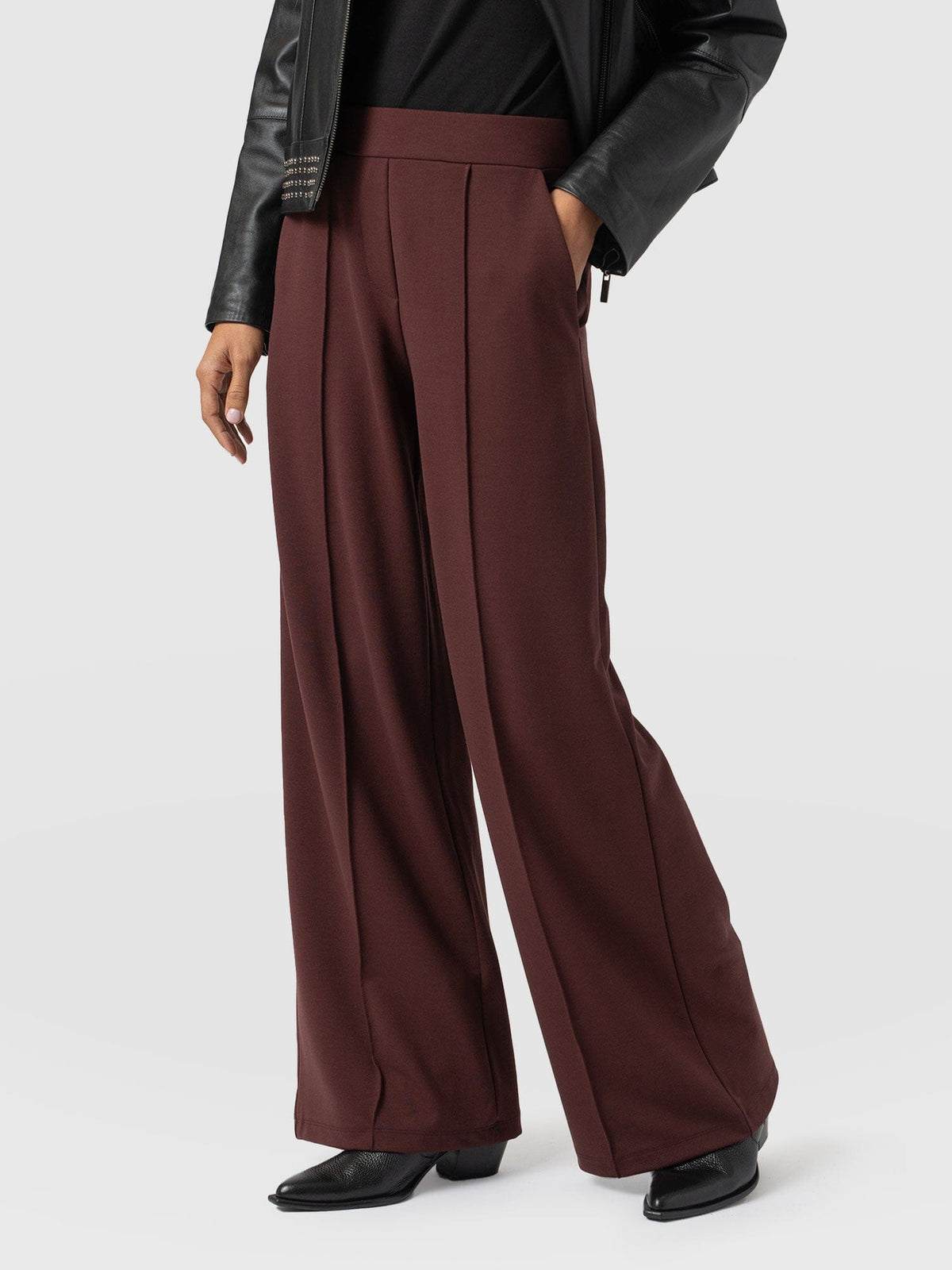 Pantalón de pernera ancha Keller — Granate — vista 4