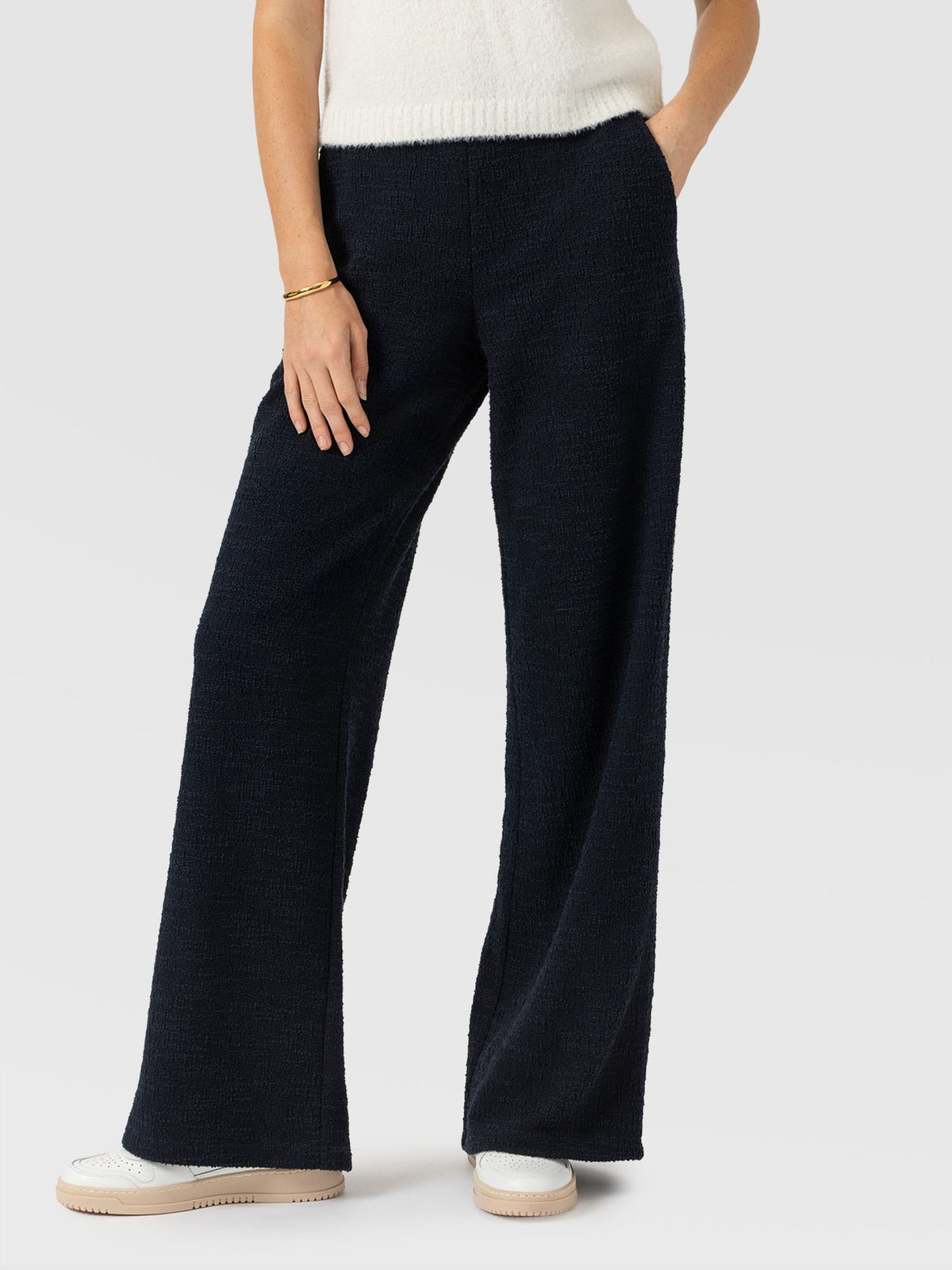 Pantalón de pernera ancha Keller — Bouclé azul marino — vista 2