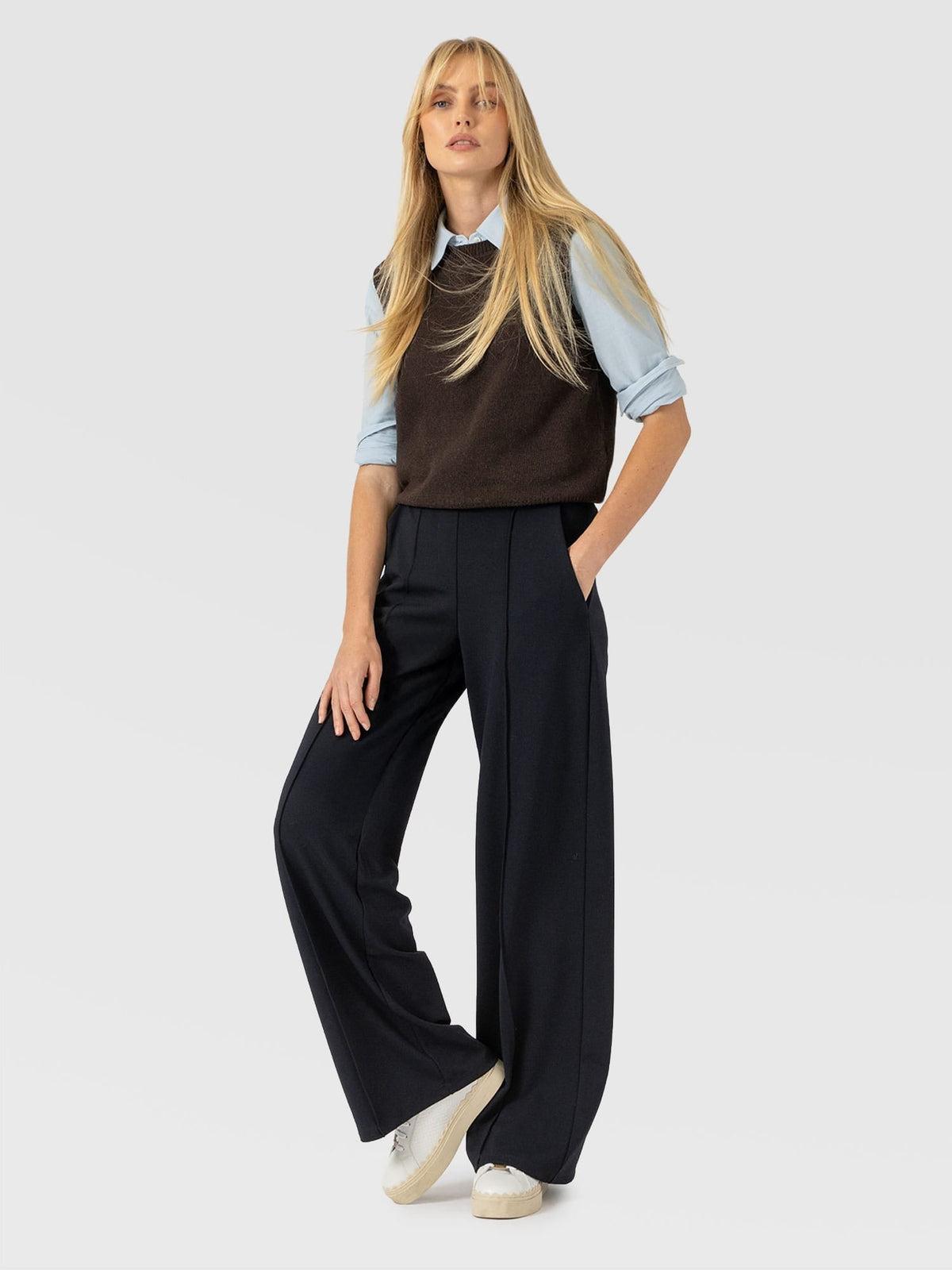 Pantalón de pernera ancha Keller — Azul marino — vista 6